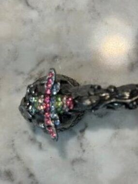 Vintage Mary DeMarco Pewter Candle Snuffer with Jeweled Bumble Bee